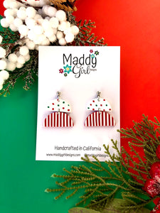 Candy Cane Crush Midi Dangle Semicircle Dots and Stripes No.2