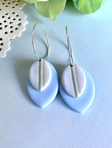 April Showers Blue Striped Hoop Dangles No. 2