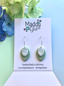 April Showers Sage Marbled Hoop Dangles No. 6