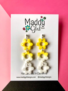 Daisy Dangle Triple (Sunshine Yellow Ombre)