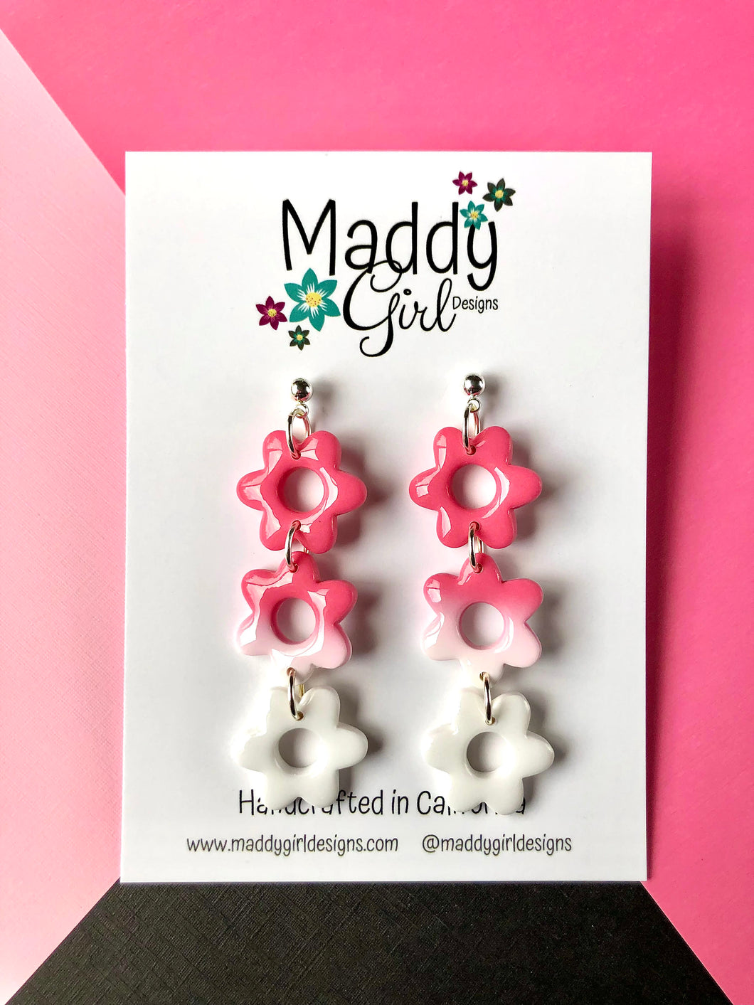 Daisy Dangle Triple (Pink Punch Ombre)