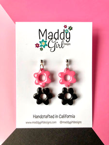 Daisy Dangle Double (Pink Punch & Black)